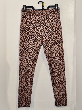 High-Rise Leopard Print Leggings - Black on Tan